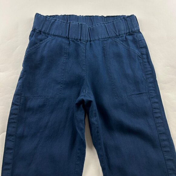 J. Jill Navy Linen High Rise Slim Leg Ankle Pant XS - Picture 2 of 7